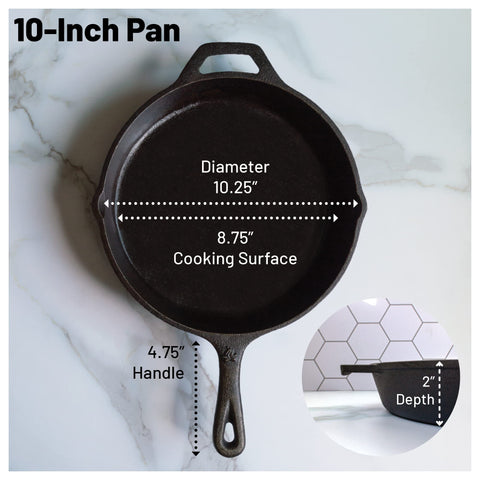 Backcountry Iron 10-25 inch round skillet pre-seasoned close-up highlights ready-to-use condition