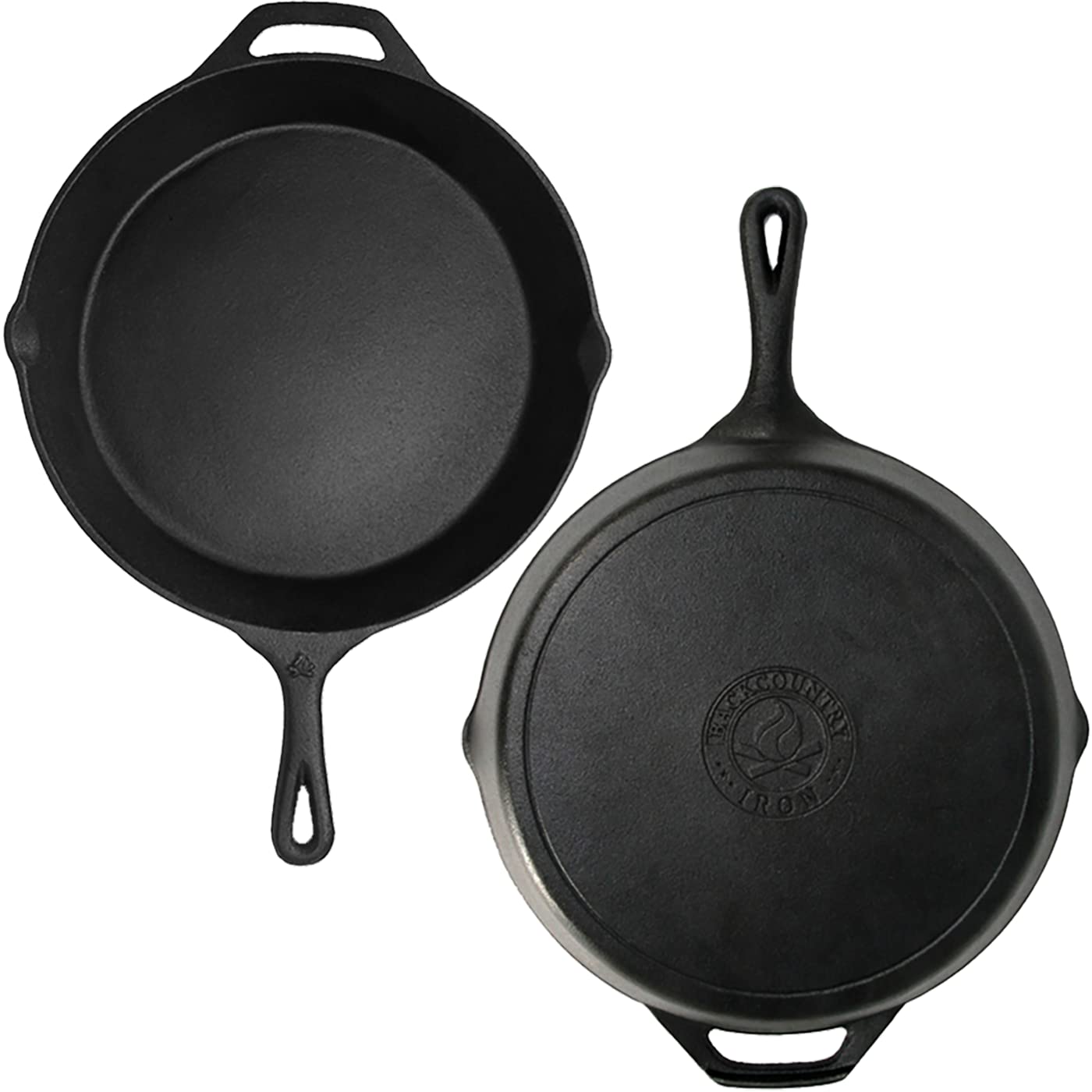 Backcountry Iron skillet handle with protective mitt emphasizes safe, comfortable handling