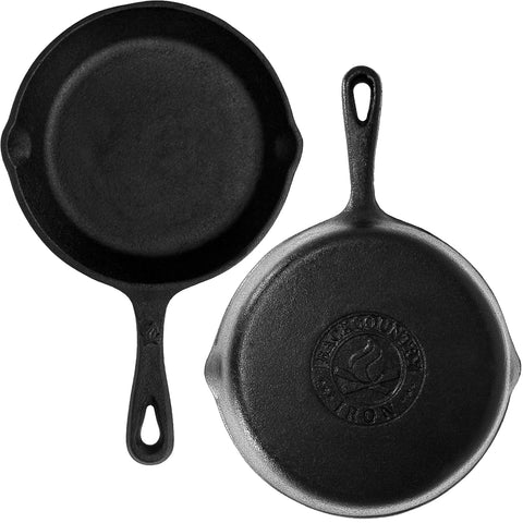 Backcountry Iron pre-seasoned coating supports nonstick browning and easy release.