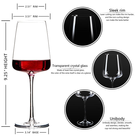 BACLIFE 19 oz capacity glass ideal for showcasing wine and pours.