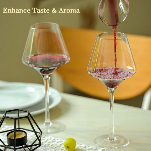BACLIFE large burgundy wine glass—ample bowl aids oxidation and aroma concentration.