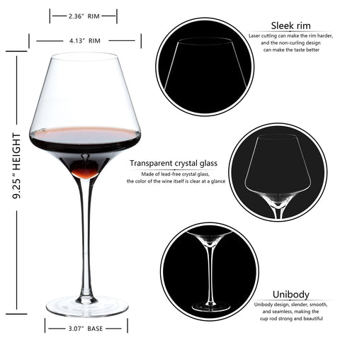 BACLIFE leadless crystal wine glass—clear, durable, and safe for repeated use.