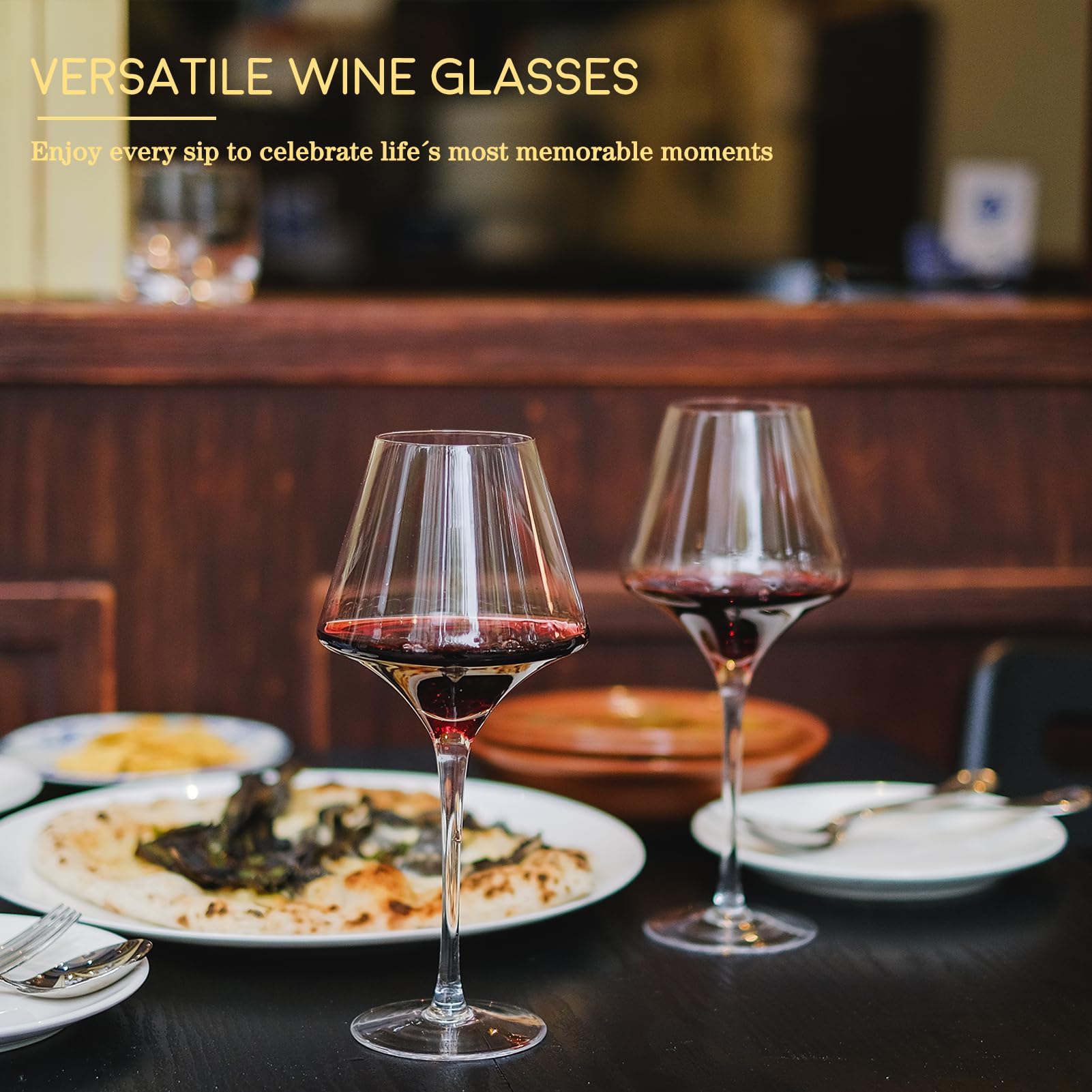 BACLIFE tulip-shaped stemware—thin wall for elegant touch and refined flavor sensation.