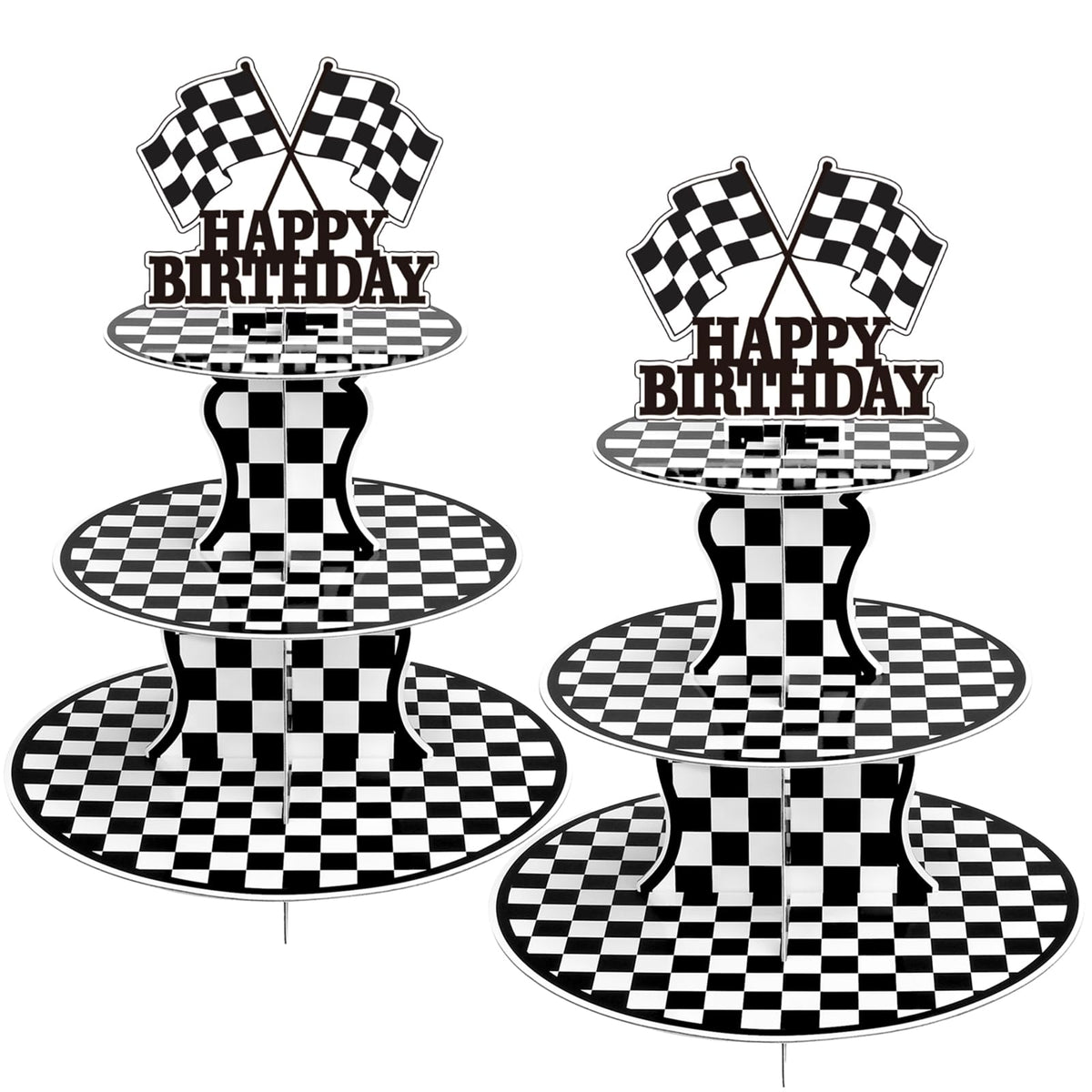 BACUTHY 2-pack race car cupcake stands elevate party desserts