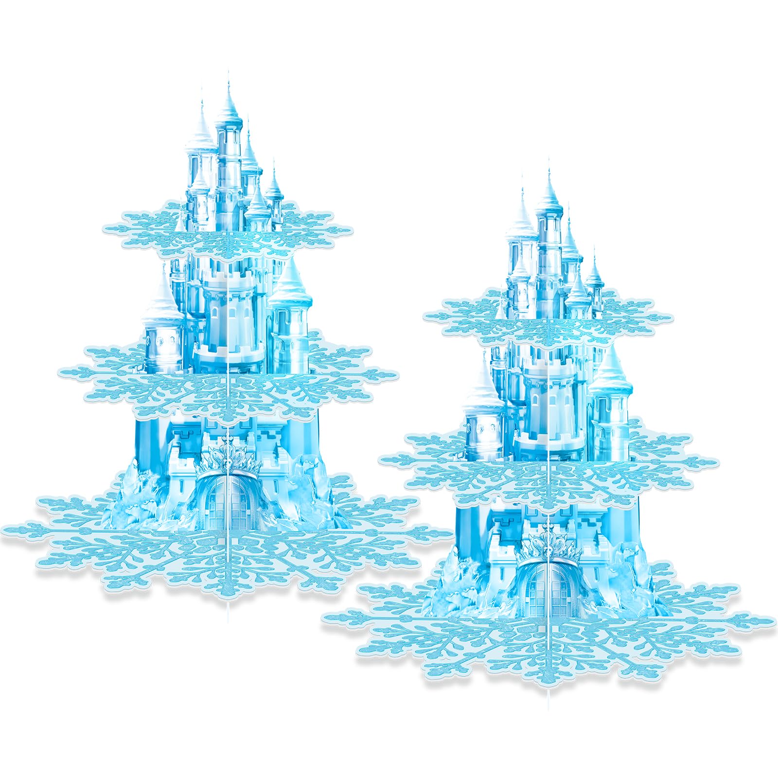 BACUTHY Frozen 3-tier cupcake stand in assembly view, ready for dessert display