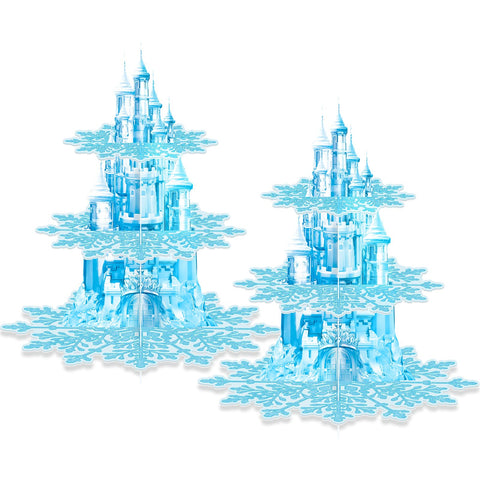 BACUTHY Frozen 3-tier cupcake stand in assembly view, ready for dessert display
