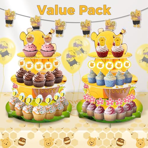 BACUTHY Winnie bear tail toppers add charming focal points to the dessert table
