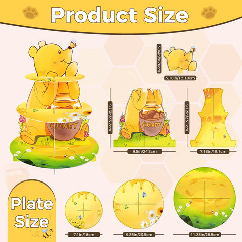 BACUTHY Winnie plate sizes show scalable height for a multi level display