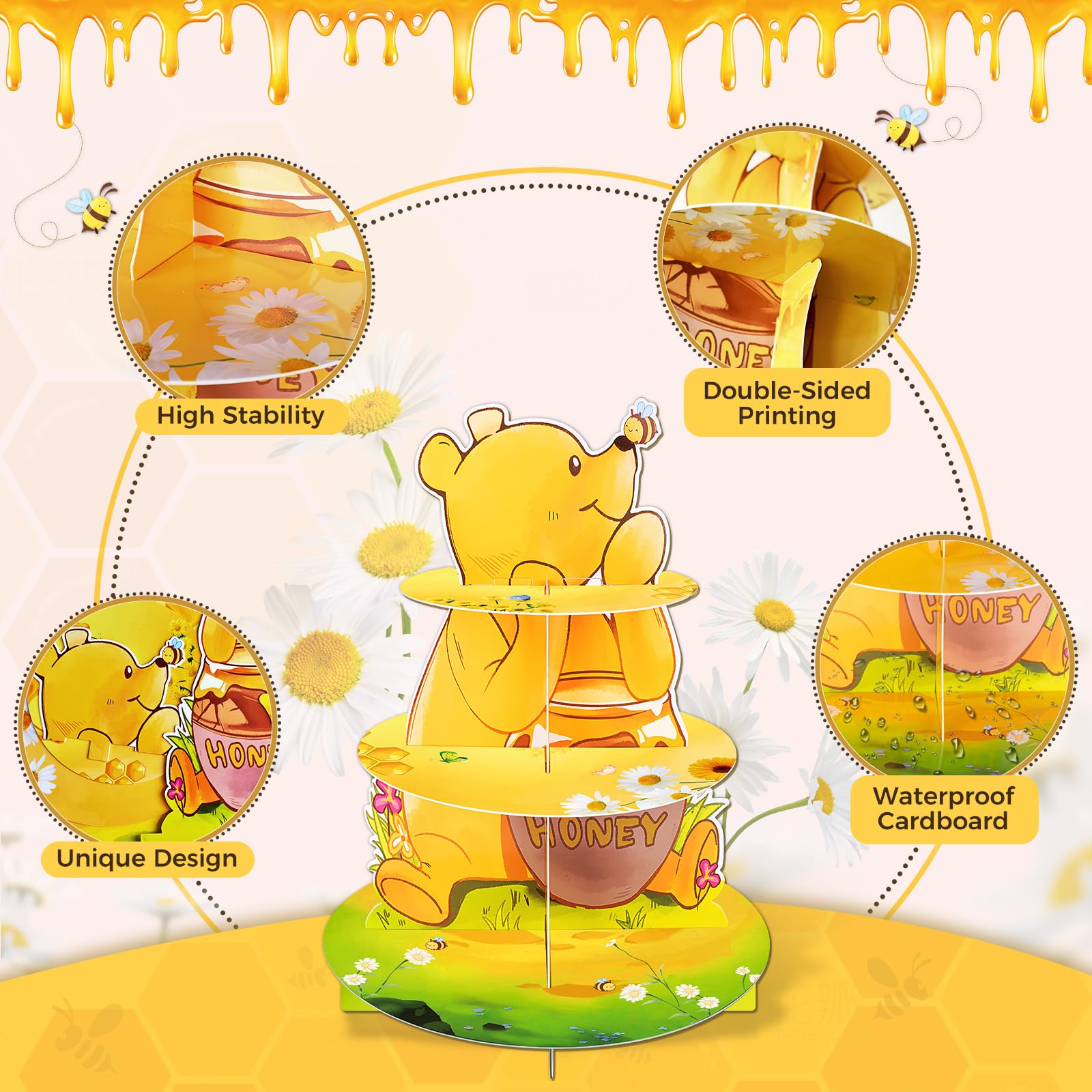 BACUTHY Winnie cupcake stand offers wobble free serving and stability