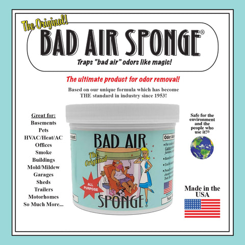 Bad Air Sponge odor absorption in room showing neutralization action