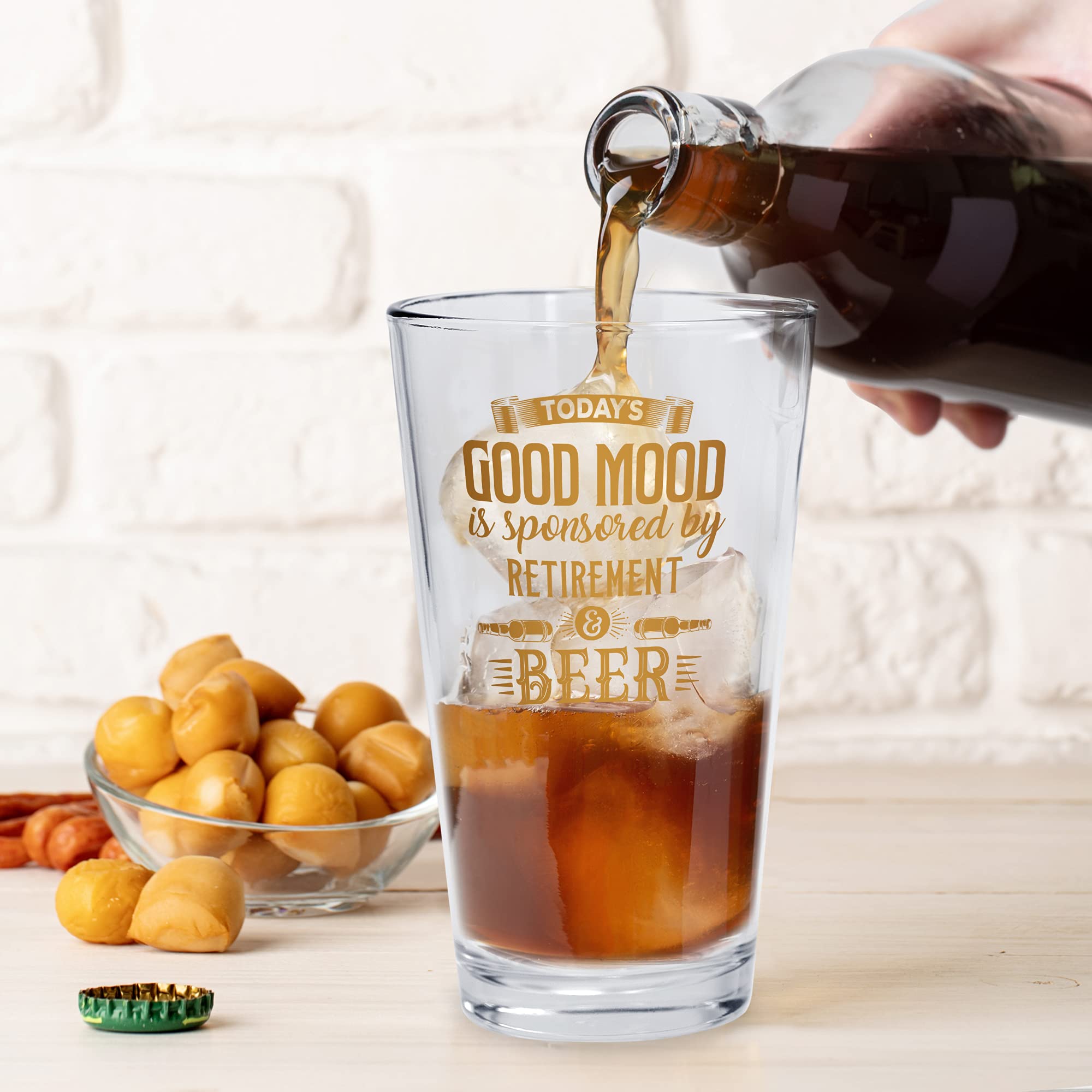 Bad Bananas retirement glass requires hand-wash to protect gold ink.