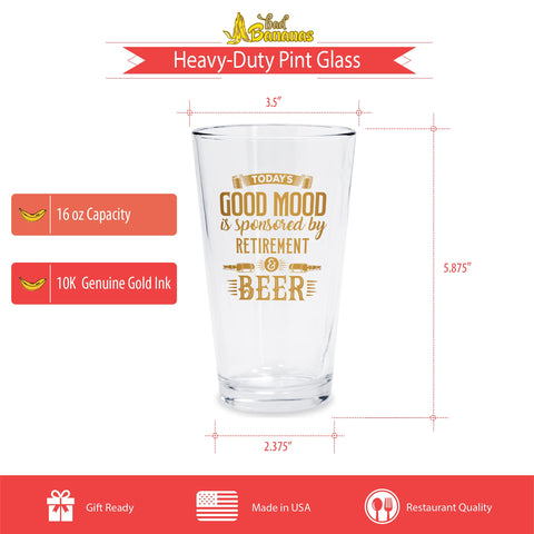 Bad Bananas 16 oz glass, durable construction for hot or cold beverages.