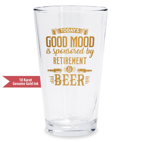 Bad Bananas retirement glass with genuine 10K gold ink detail for lasting elegance.
