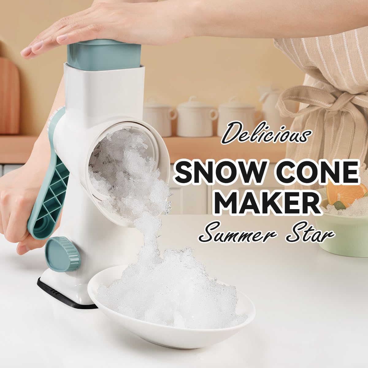 Badelite hand crank snow cone maker with easy operation