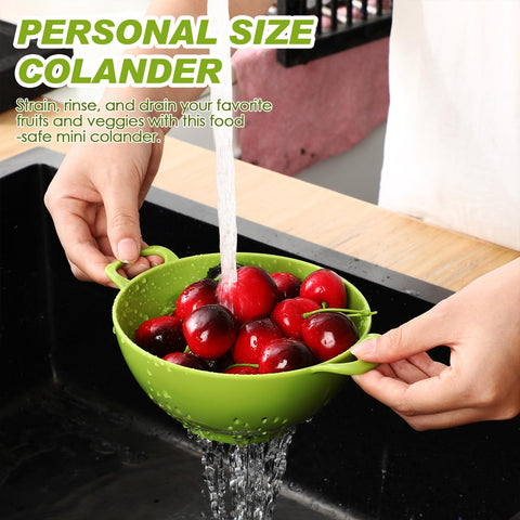 Four-pack of Baderke mini colanders ready to streamline kitchen prep.