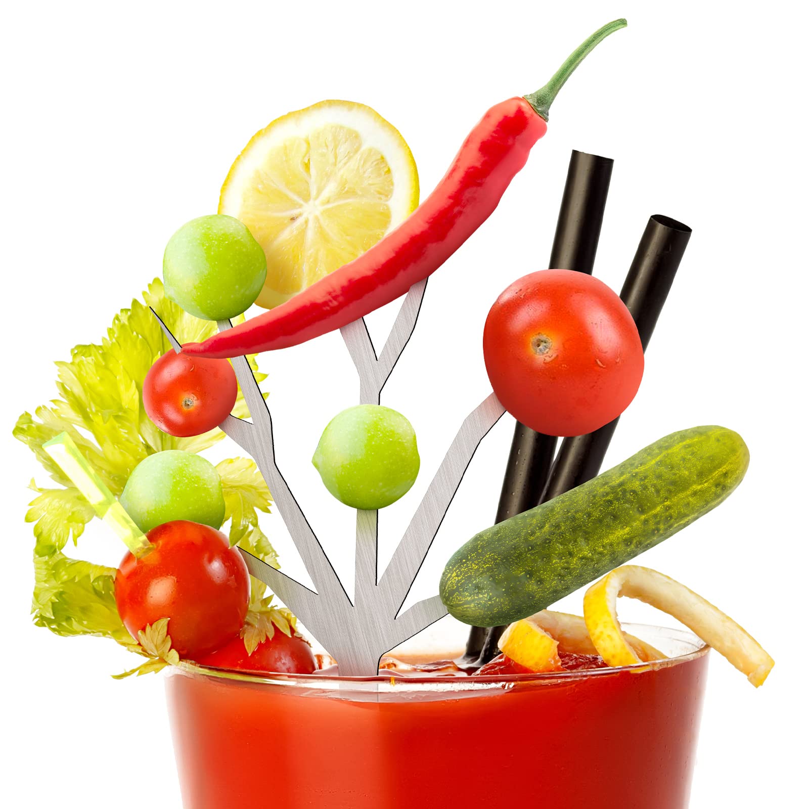 Baderke Bloody Mary tree branches skewers add elegant garnishes to drinks