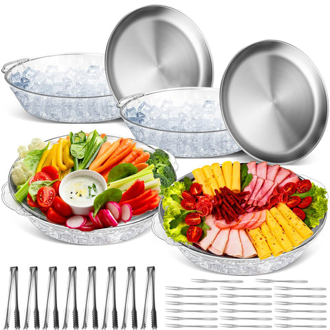 Baderke ice bowl assembly keeps appetizers cold for a party-ready display.