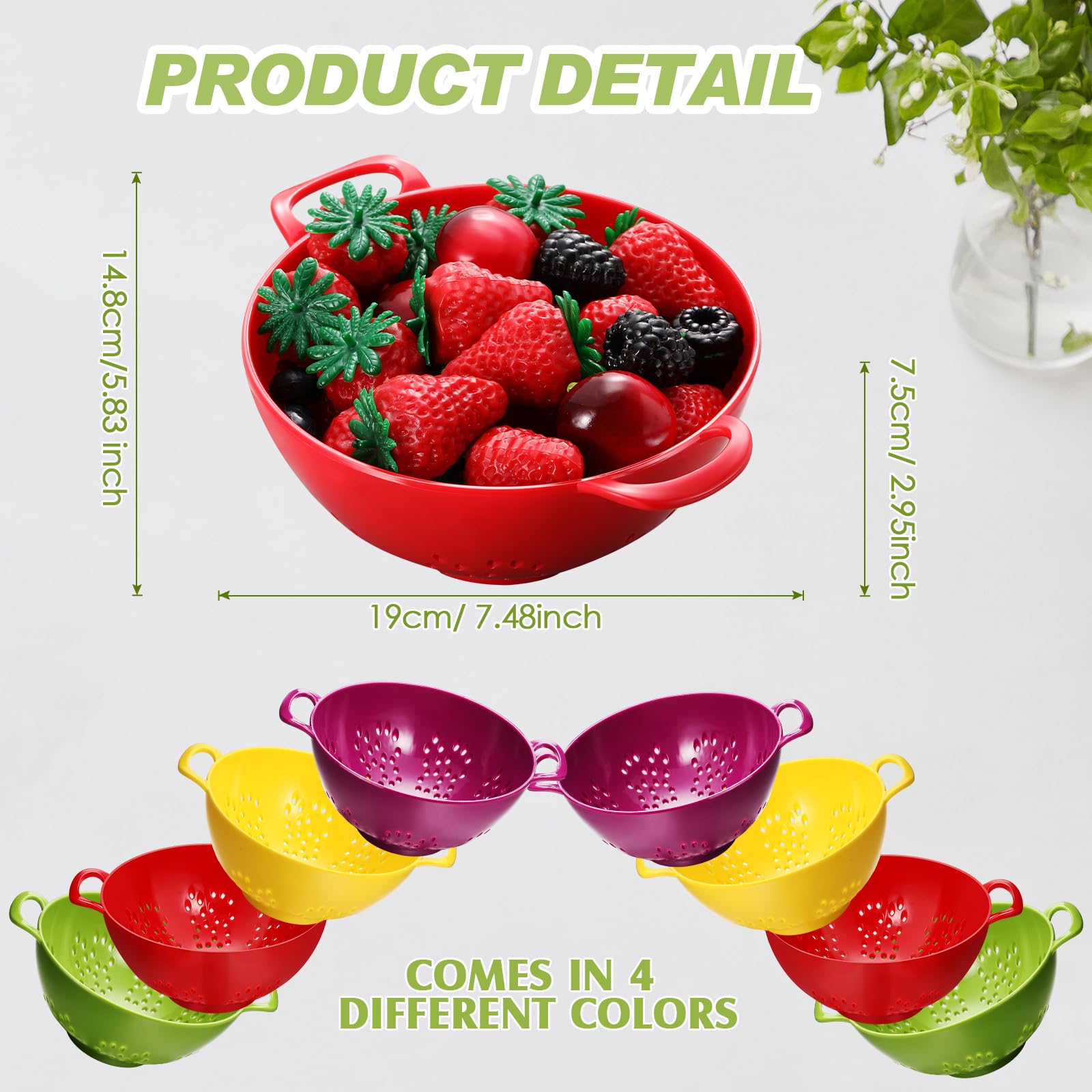 Baderke mini colander in purple, compact design ideal for small kitchens and quick rinsing.