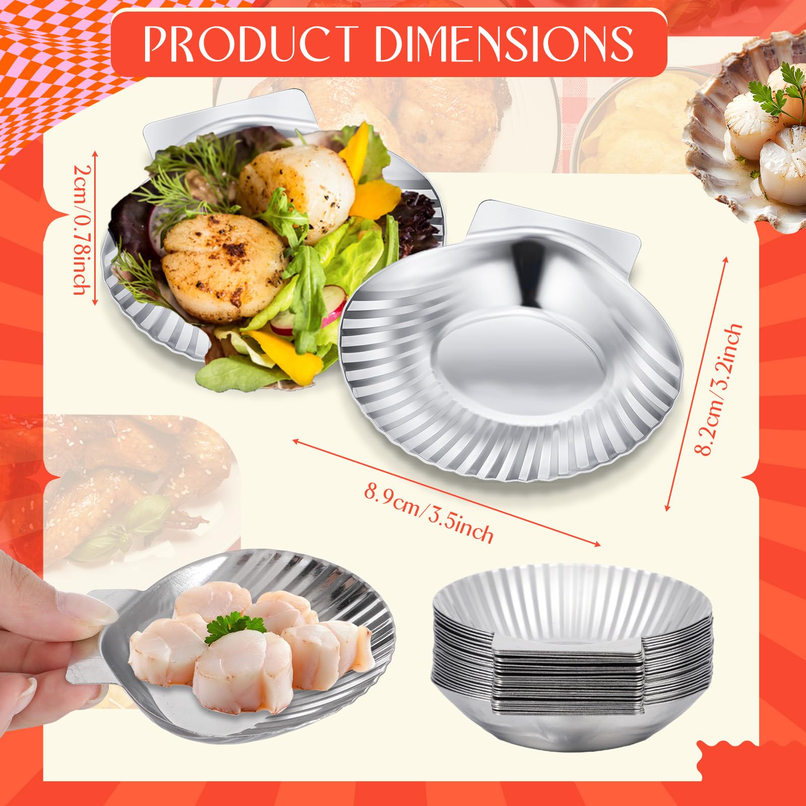 Baderke shells arranged in dish ready for baking or broiling.