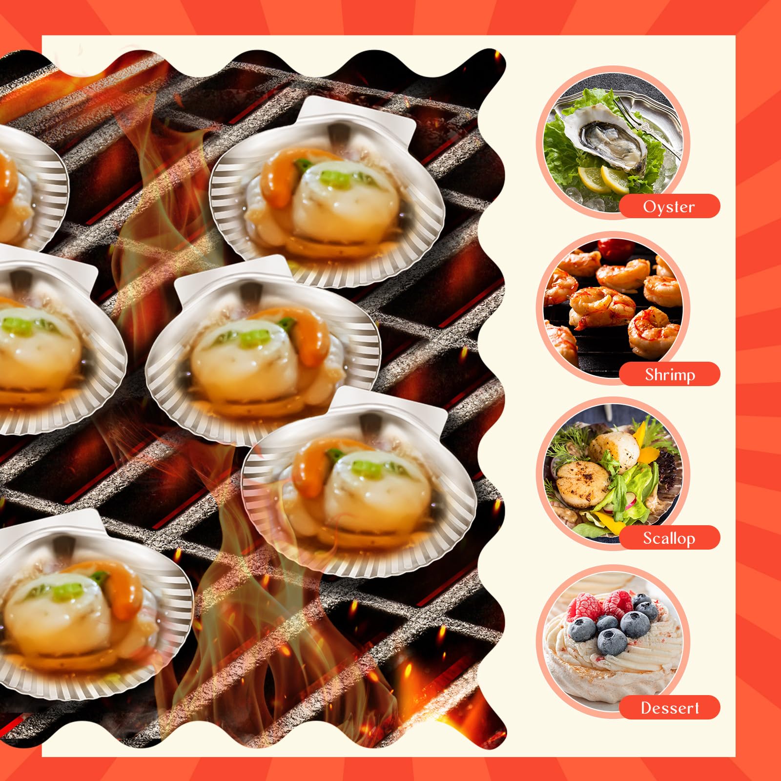 Table-side presentation with Baderke shells elevating seafood plating.