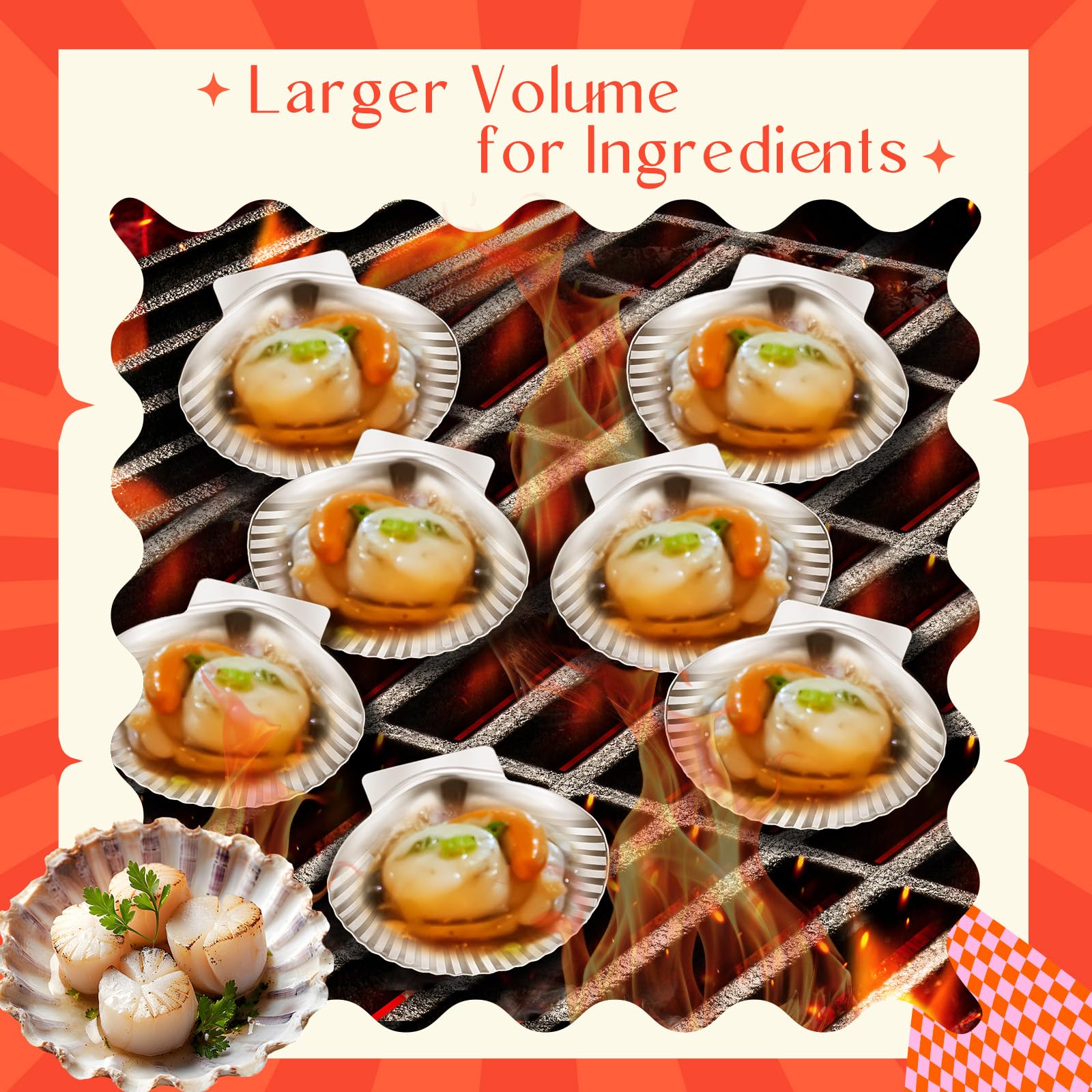 Close-up of Baderke stainless steel shells highlighting durable reusable build.