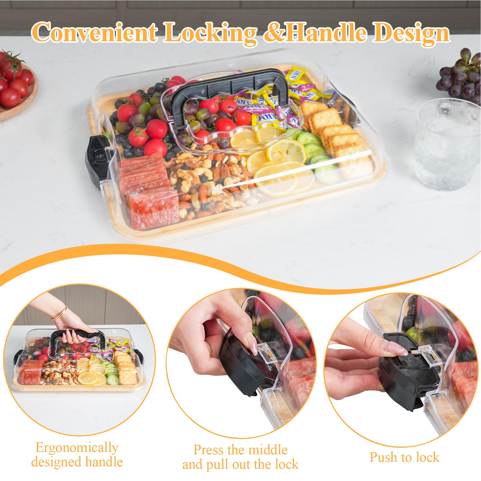 BADIABO Charcuterie Board in black finish with gift-ready packaging