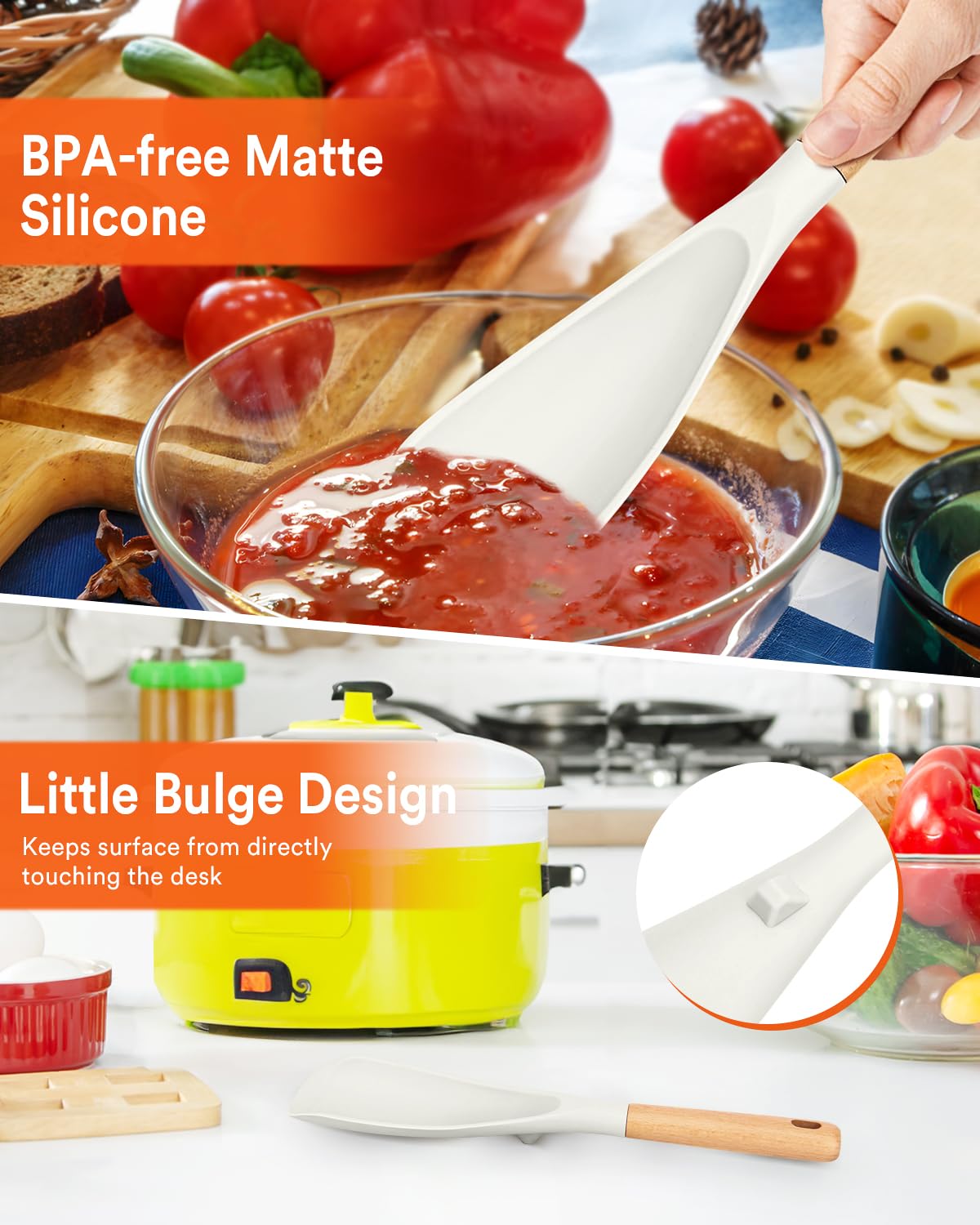 Badiano BPA-free silicone spoon is non-toxic and easy to clean