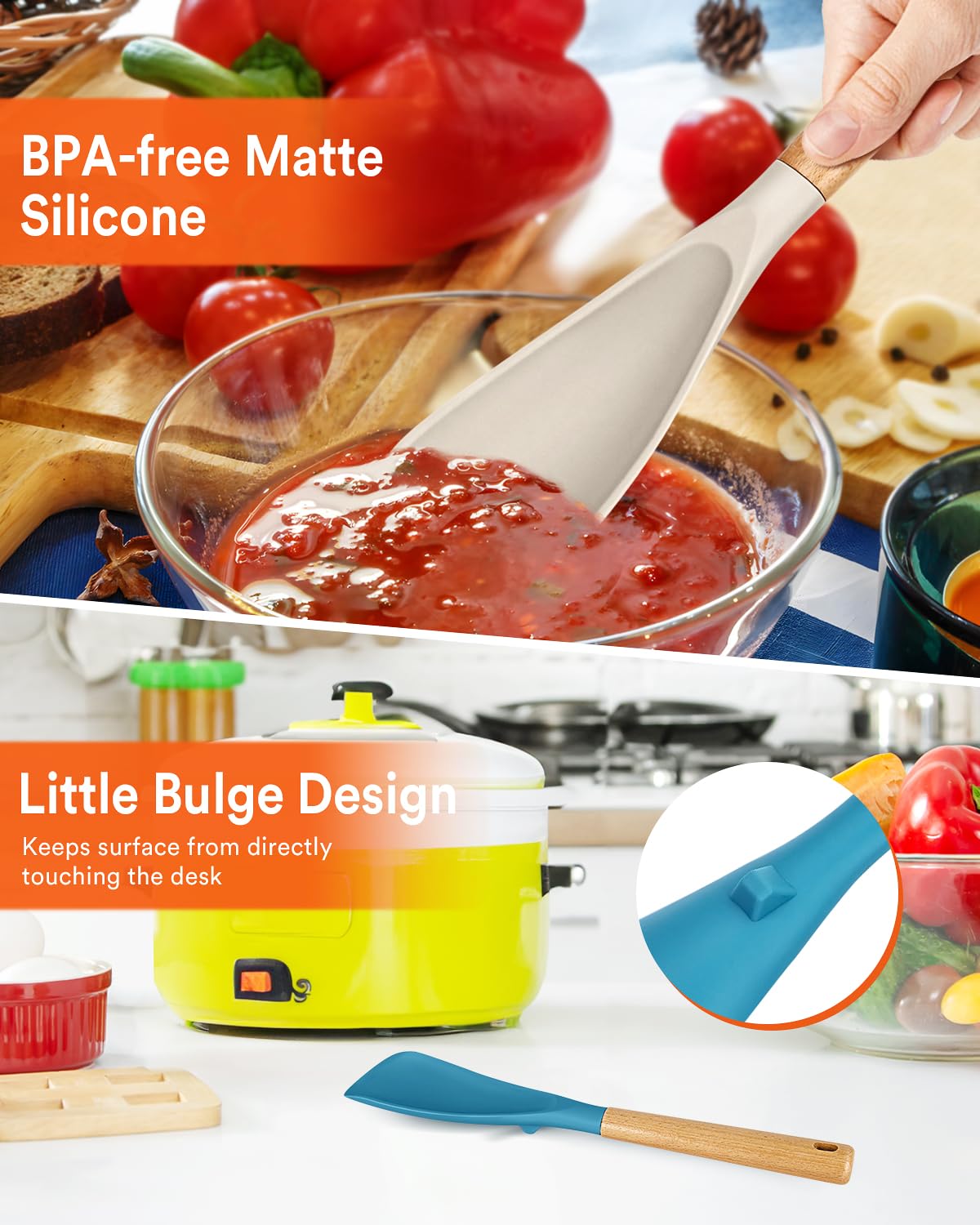 Badiano smooth-edge spoon is gentle on nonstick pots to prevent scratches during cooking