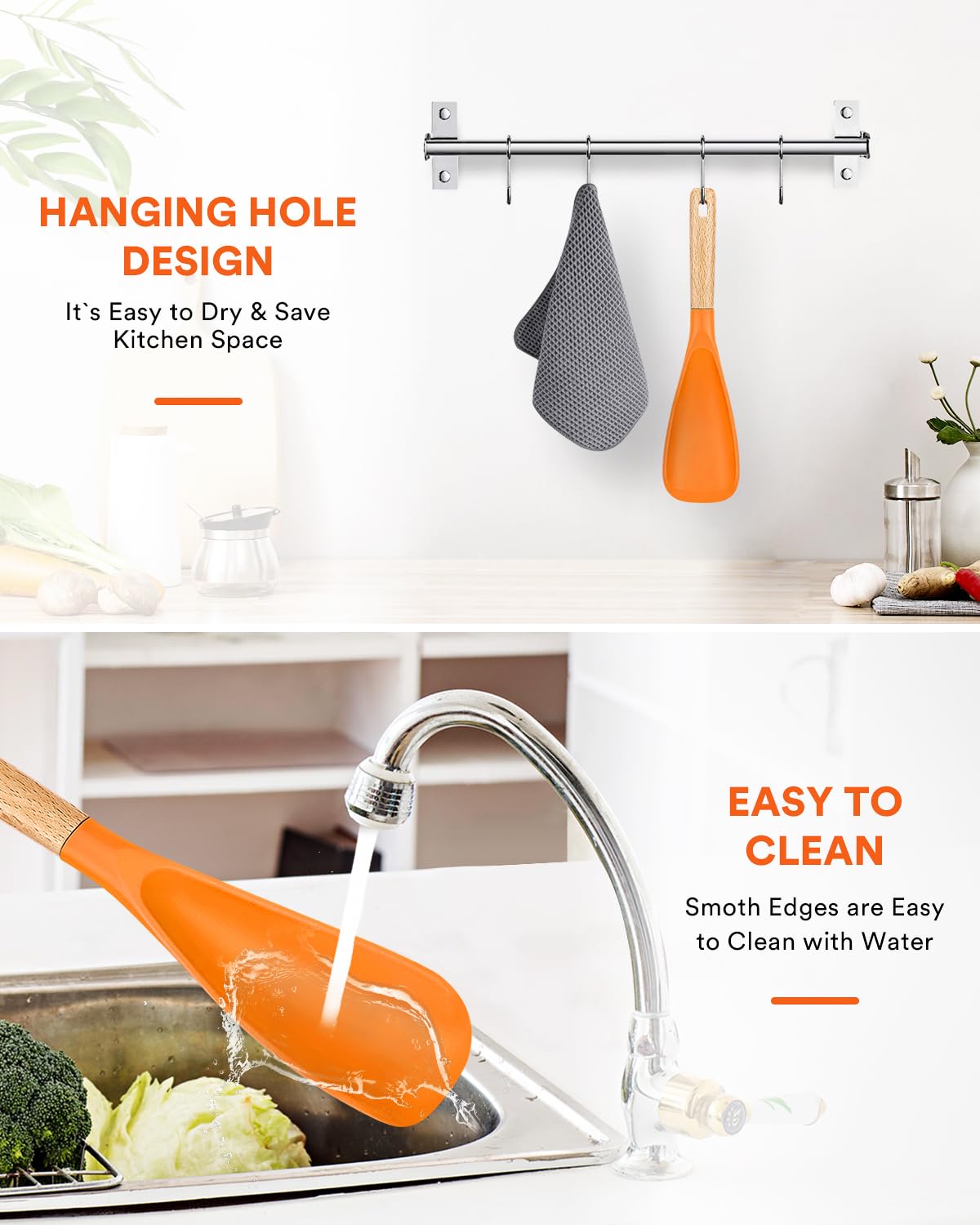 Badiano BPA-free silicone spoon safe for food prep.