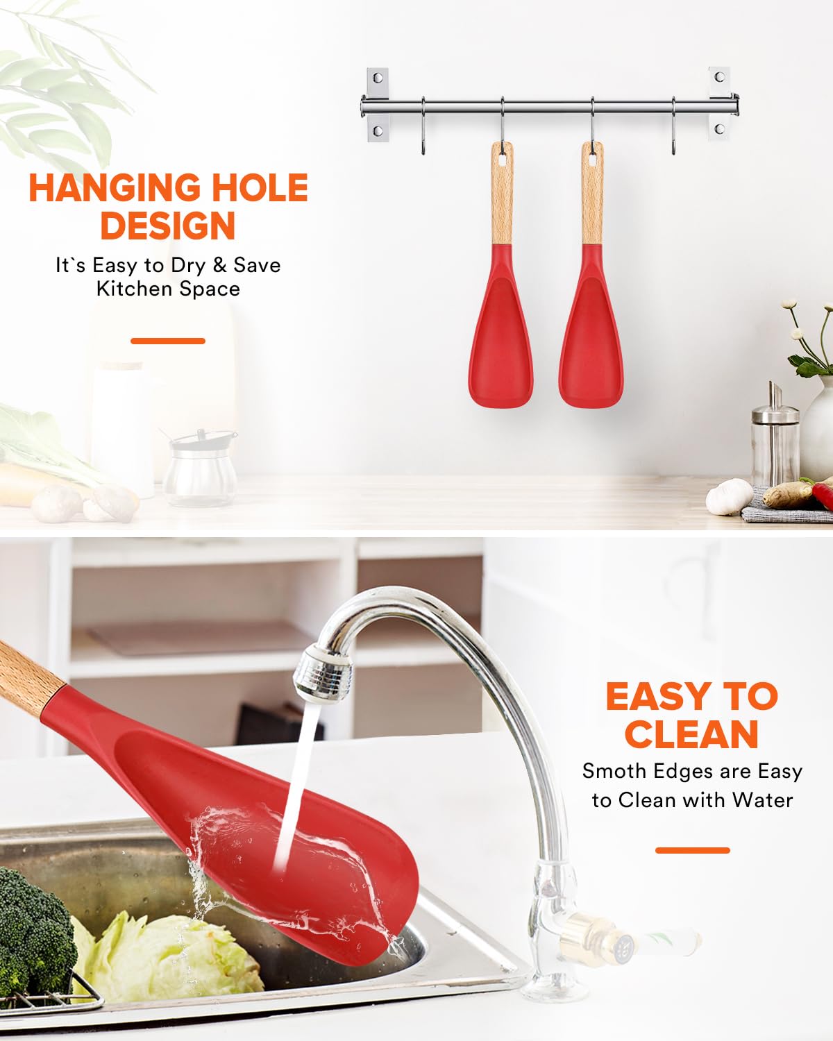 Badiano 11.4 inch spoon in use for mixing and serving