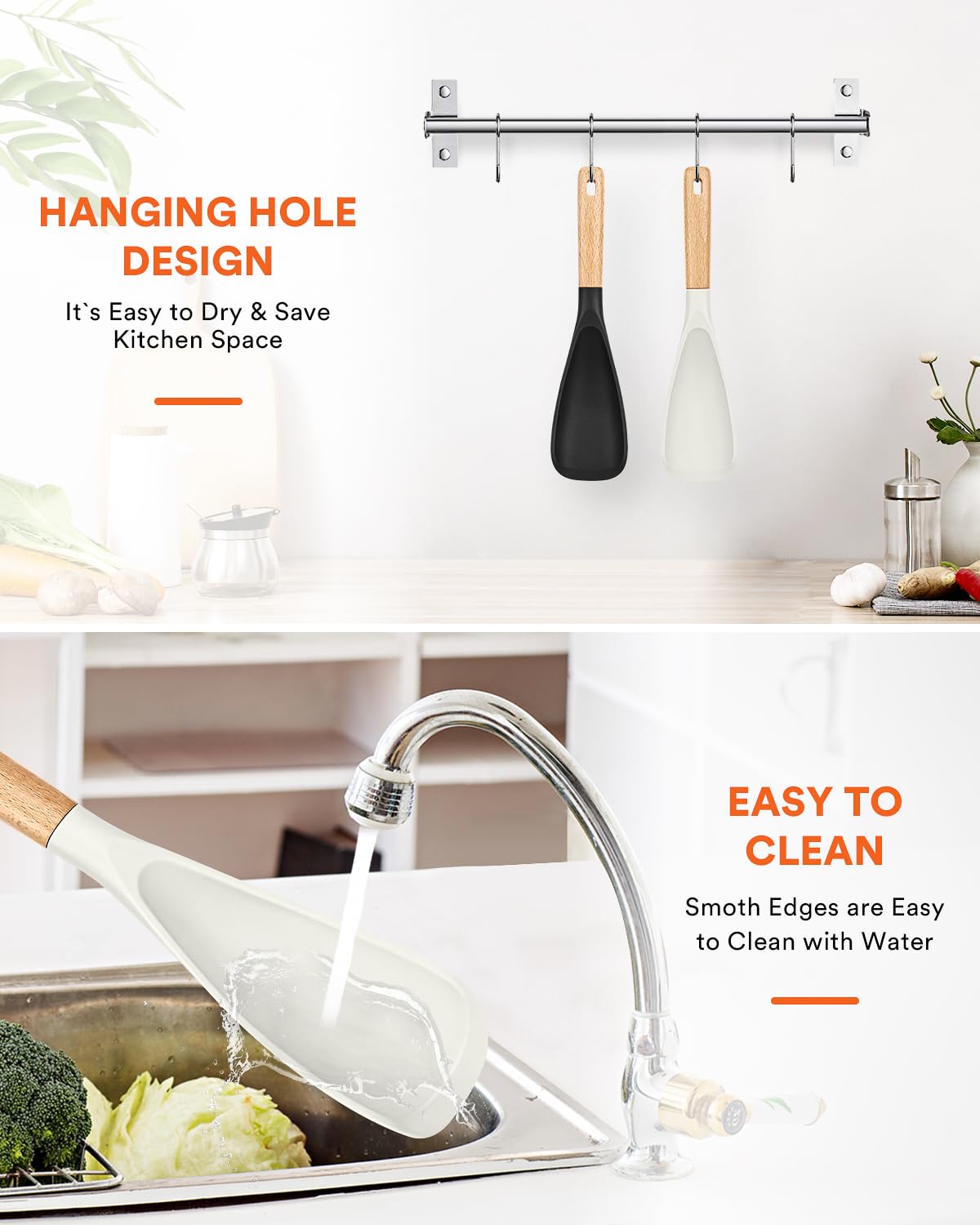 Badiano 11.4-inch spoon length provides reach for mixing.