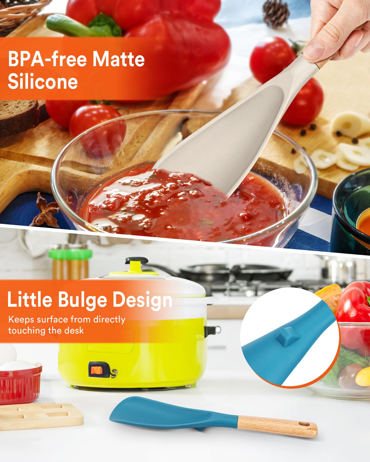 Badiano BPA-free silicone ensures safe food contact during stirring.