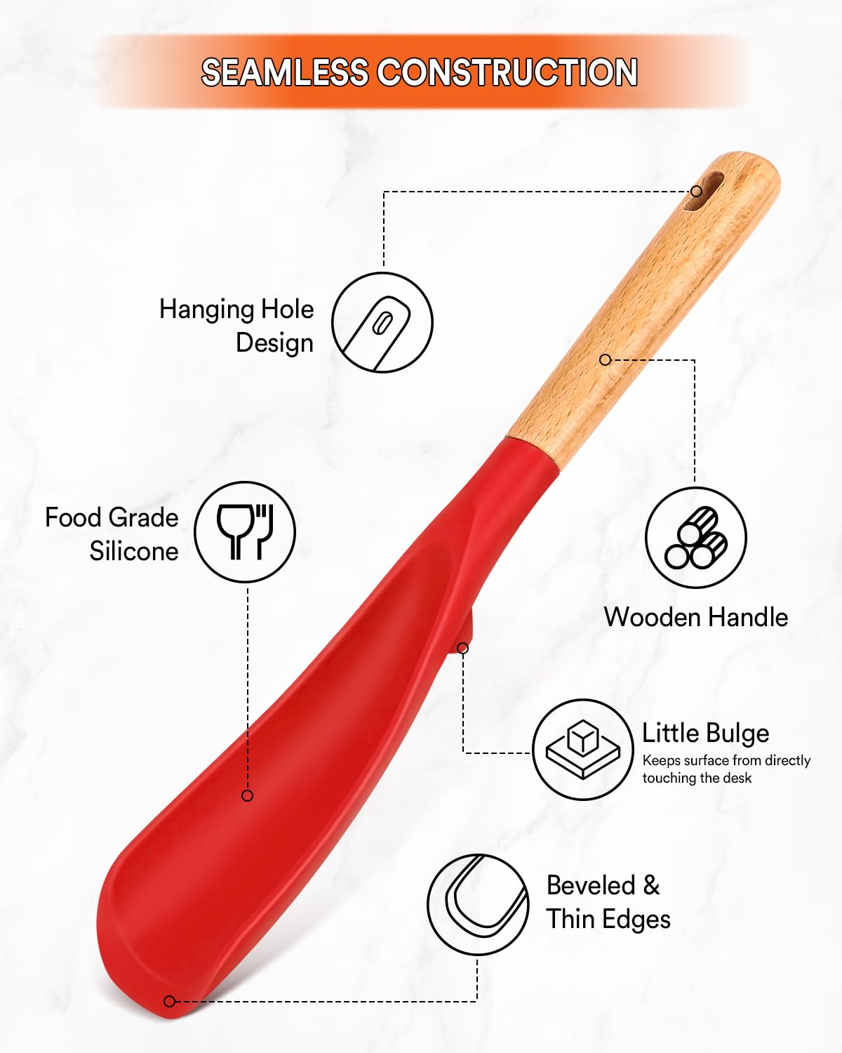 Badiano BPA free silicone spoon keeps meals safe during cooking