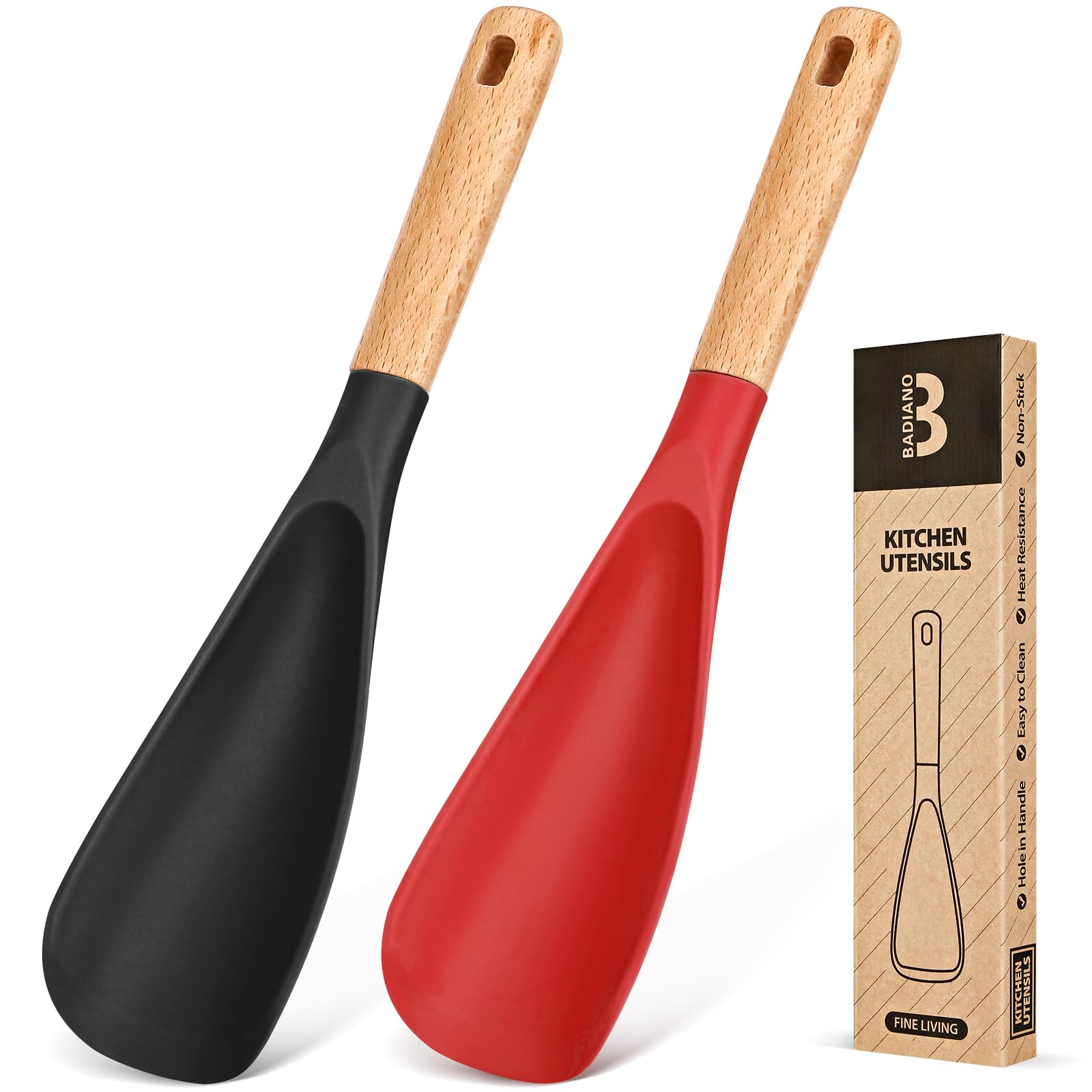 Badiano cooking spoon heat resistance up to 446℉ for high-heat stirring and serving