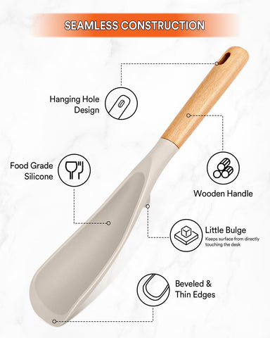 Badiano cooking spoon integrated tool rest keeps the head from touching the counter