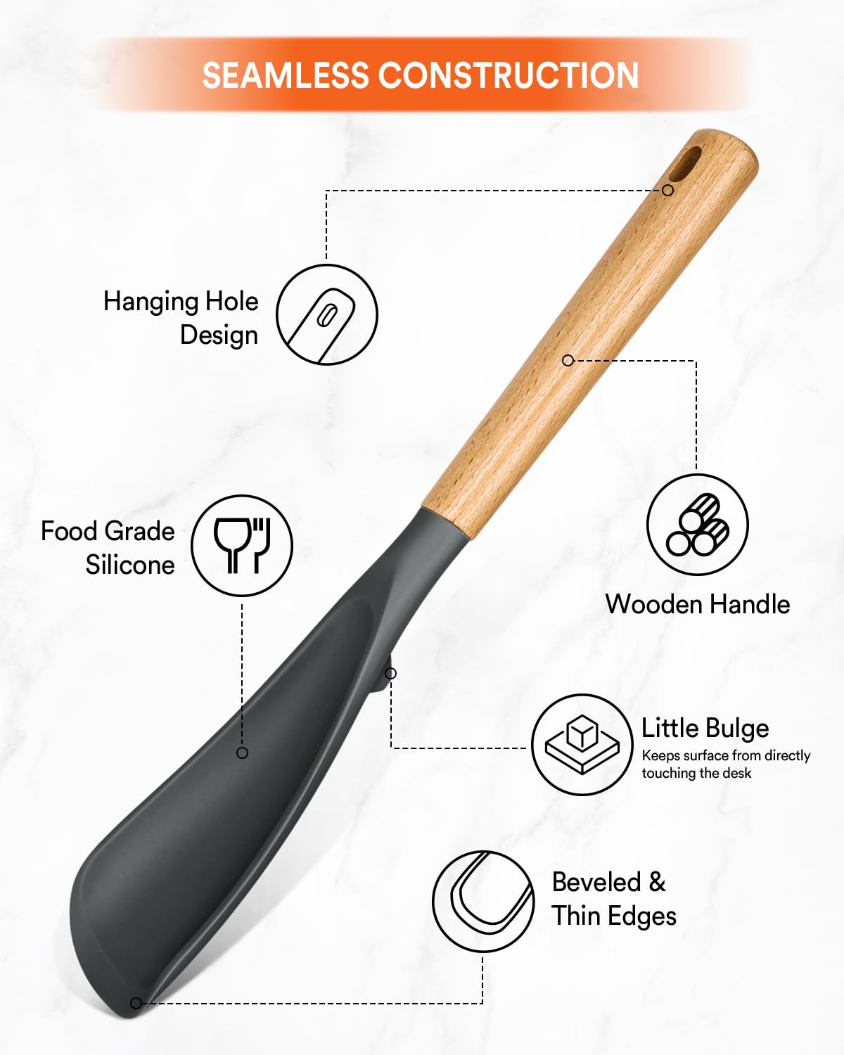 Badiano spoon with smooth edges gentle on nonstick cookware