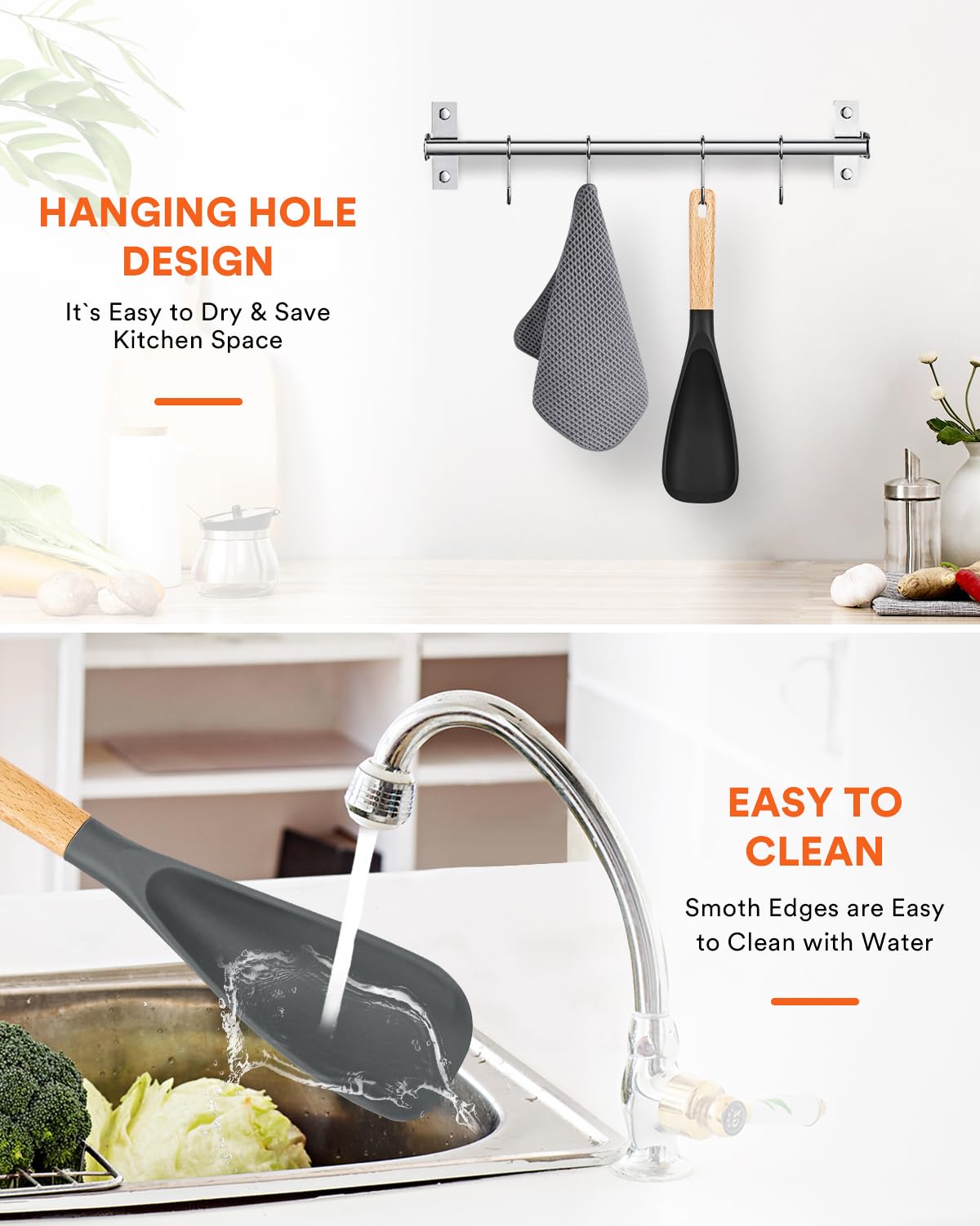 Badiano serving spoon for scooping and serving warm dishes