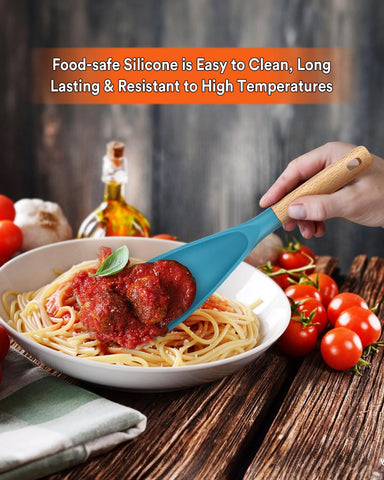 Badiano silicone head with smooth edge prevents scratching on pans.