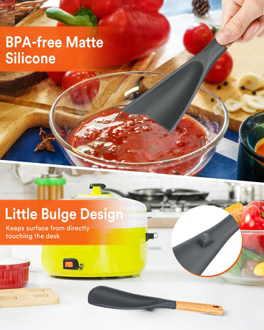 Badiano silicone spoon smooth edges protect nonstick cookware from scratches