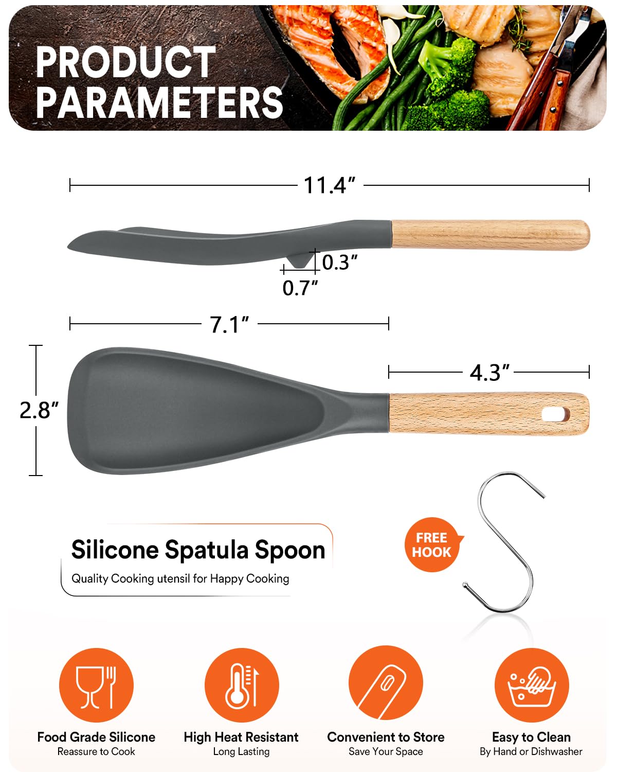 Badiano cooking spoon with wood handle delivers ergonomic grip and precise control
