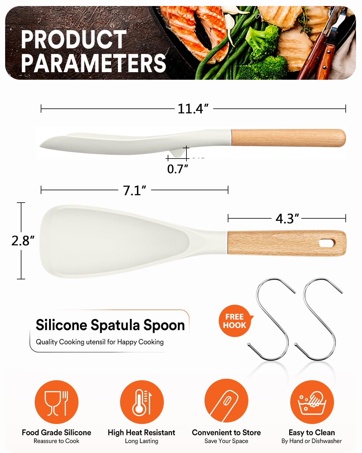Badiano wooden-handle spoon offers ergonomic grip for precise cooking control.
