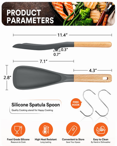 Badiano cooking spoon with wooden handle for comfortable grip during long cooking sessions