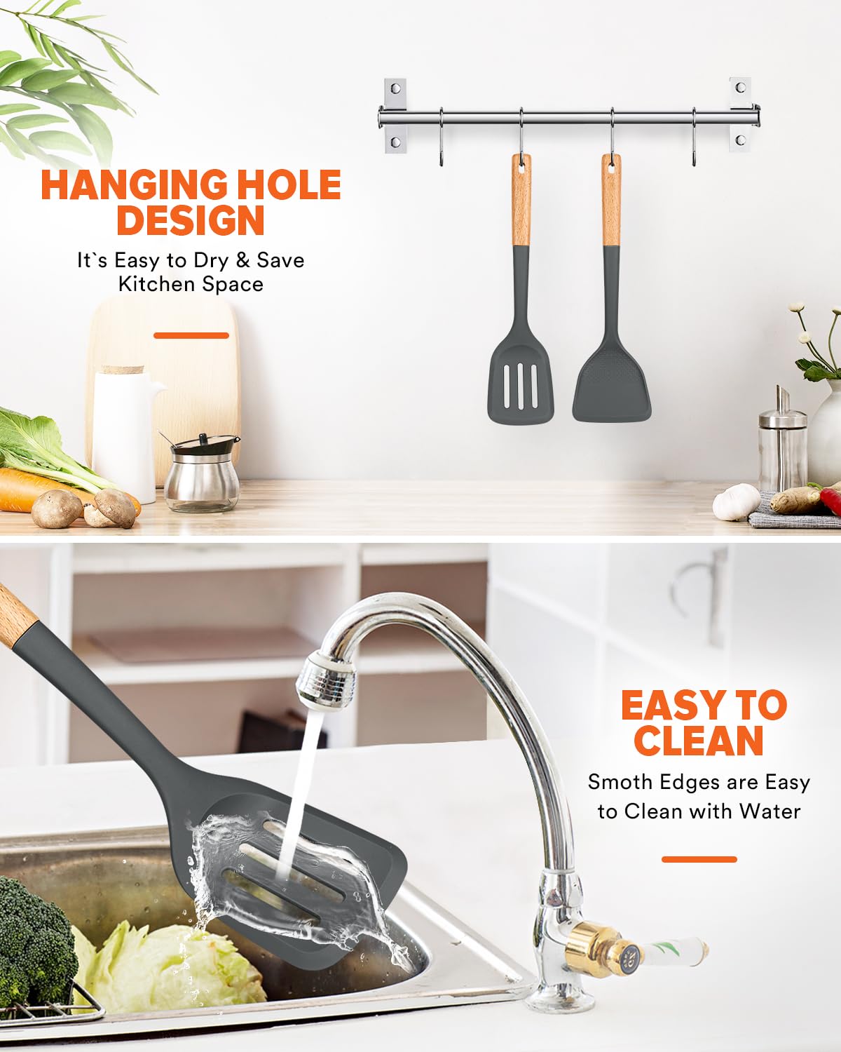 Badiano smooth wooden handle stays comfortable during long cooking sessions.
