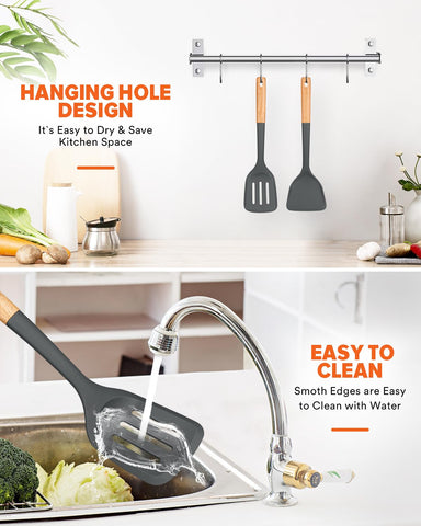 Badiano smooth wooden handle stays comfortable during long cooking sessions.