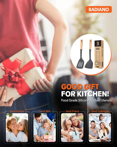 Badiano silicone spatula with hanging hole for easy storage.