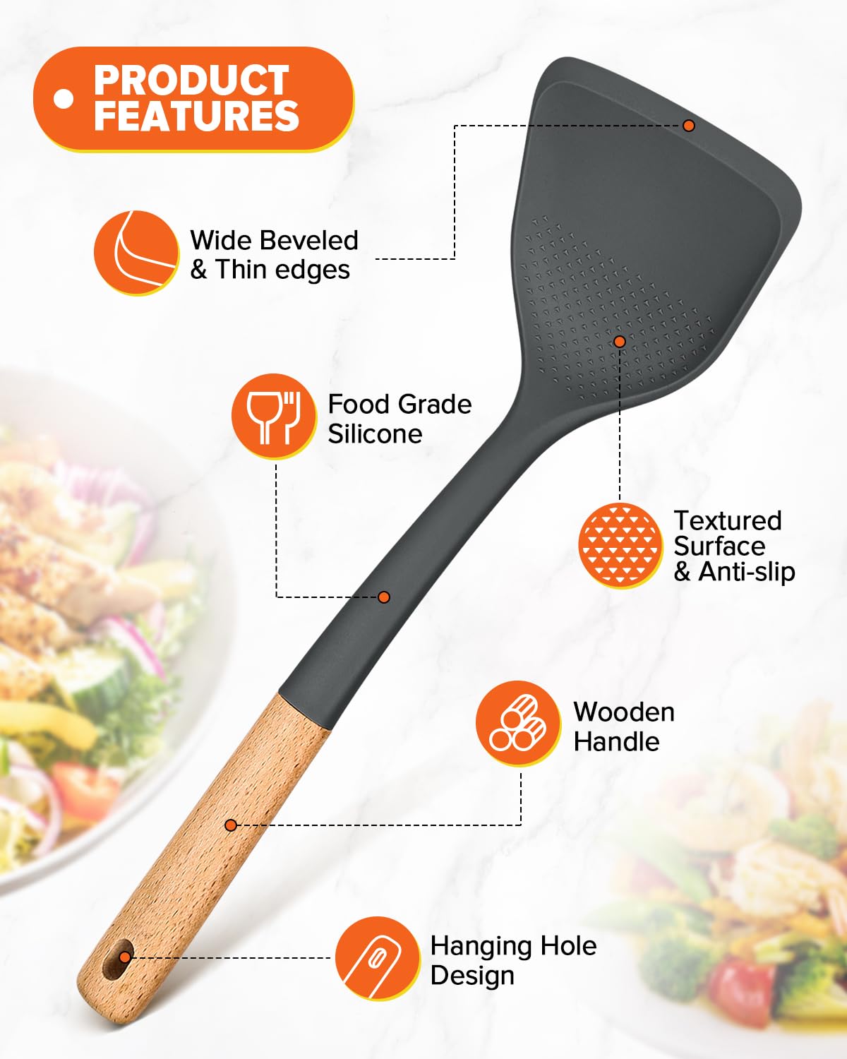Badiano flexible-edged spatula ideal for delicate eggs and vegetables.