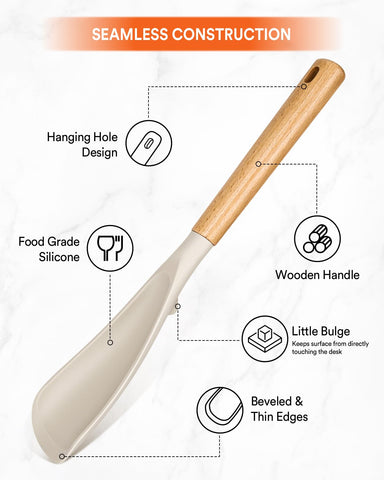 Badiano BPA-free silicone spoon keeps meals safe from toxins during stirring and serving