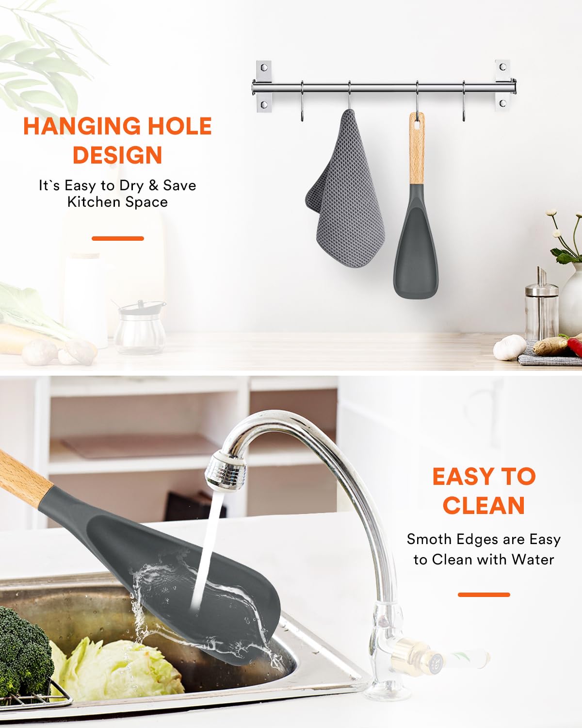 Badiano spoon features an integrated tool rest to stay clean when set down