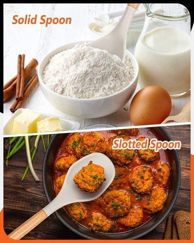 Badiano khaki silicone spoons pack for versatile everyday cooking tasks.