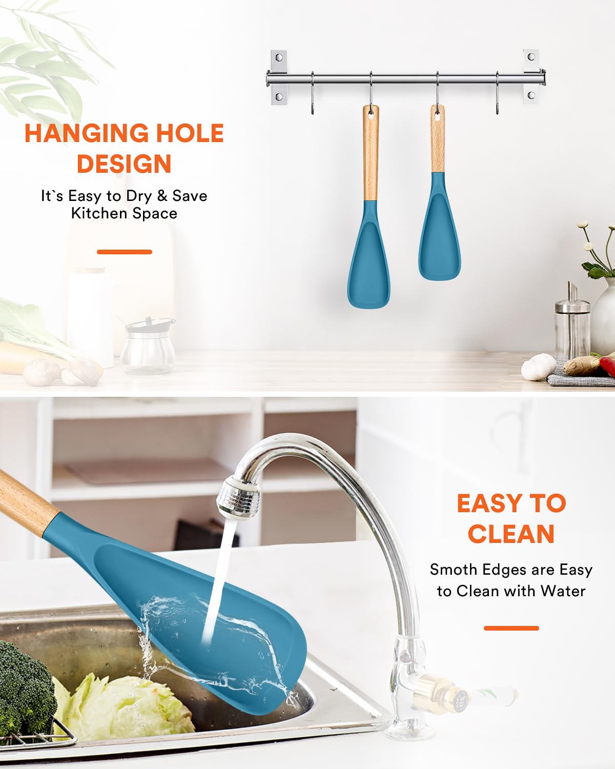 Badiano turquoise two-pack layout emphasizing value and versatile kitchen tool set.